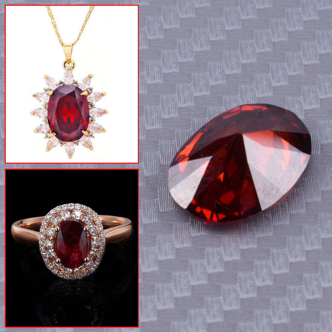 Gem Beautiful Oval Shapeation 13x18mm Zircon Red Ruby Unheated Cut Lid