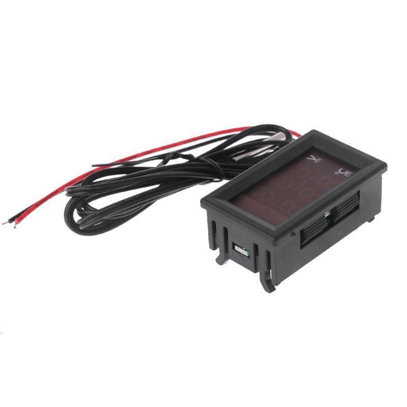 12V/24V LED Display Car Voltage & Water Temperature Gauge Voltmeter Thermometer