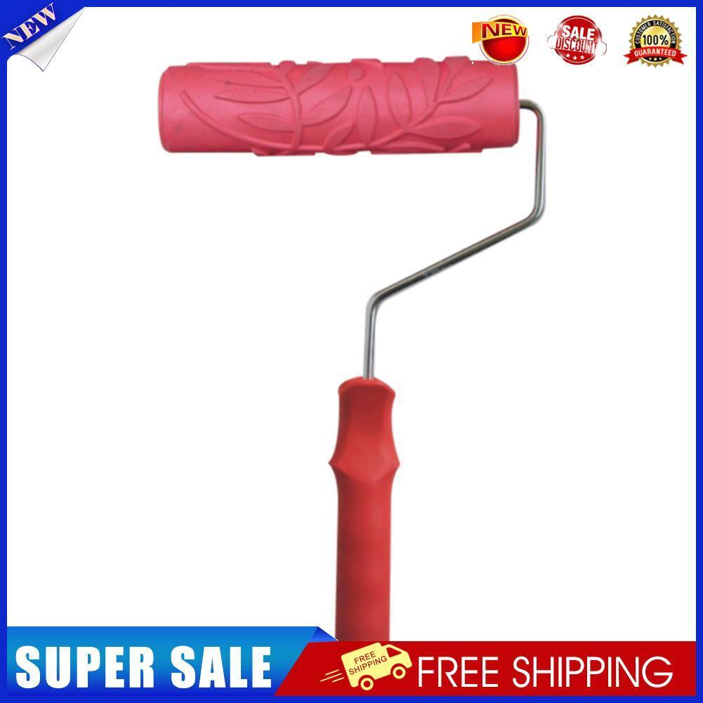 7inch Leaves Pattern Creative Paint Rubber Roller for Home Shop Wall Decor