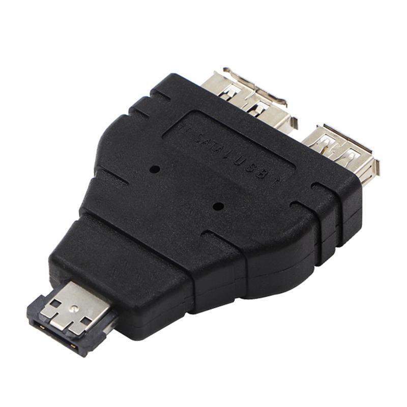 Power ESATA To ESATA+USB 2 in 1 Converter Connector Support 5V 12V for HDD Drive