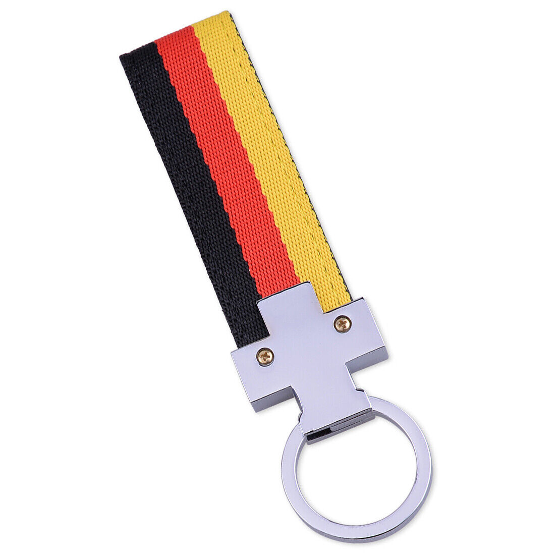 M Stripe Nylon Band Key FOB Chain Chrome Ring Inner PU Leather fit for BMW Li
