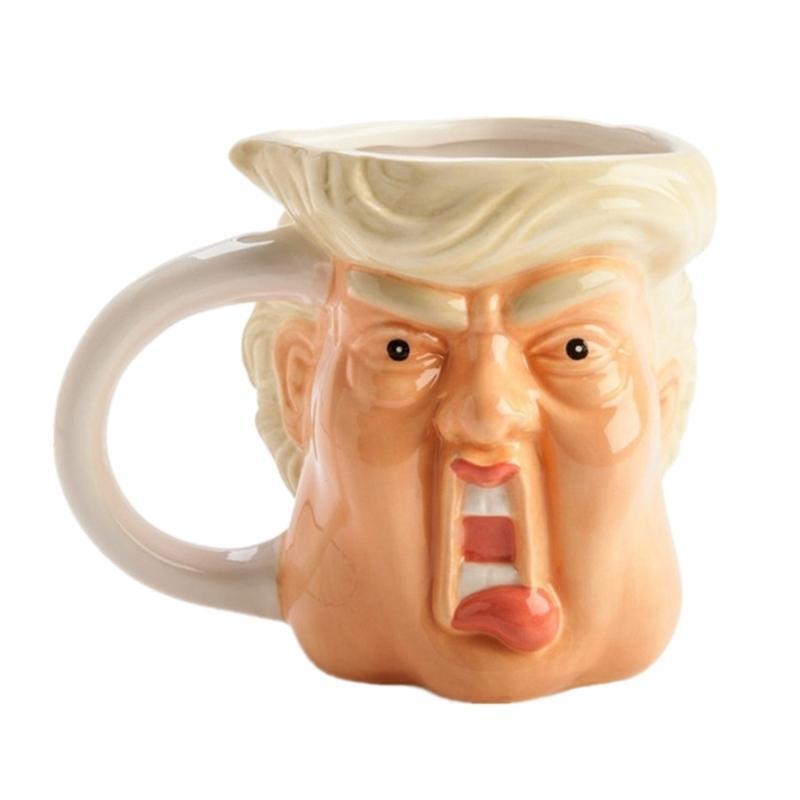 Realistic Donald Face Coffee Mug Novelty Beer Water Ceramic Cup for Boys Girls