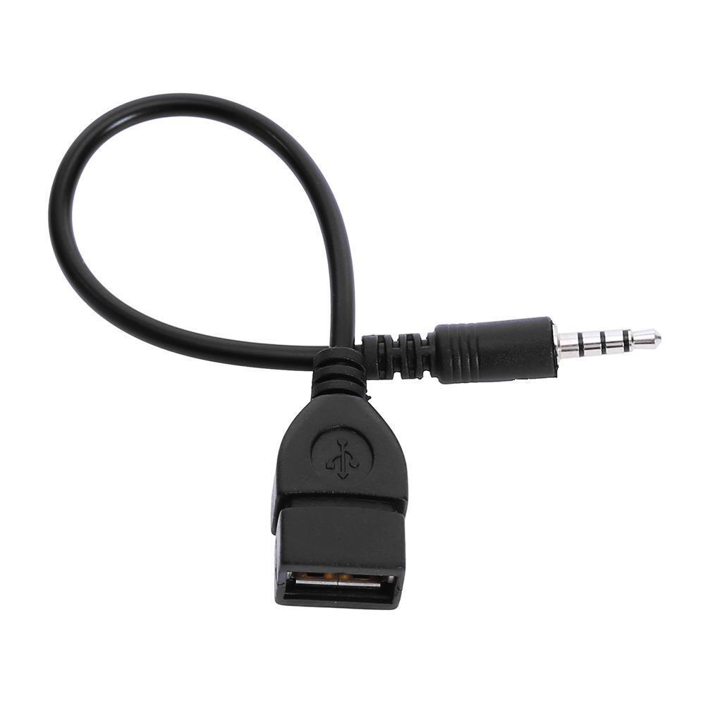3.5mm Male to USB 2.0 Female Car AUX Stereo Audio Adapter Cable