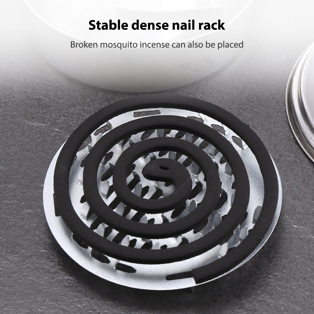 Mosquitoes Coils Holder Stainless Repellant Rack Incense Burner Box w/Cover