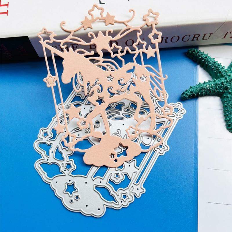 Star Swing Horse Frame Metal Cutting Dies Embossing Stencil DIY Album Template