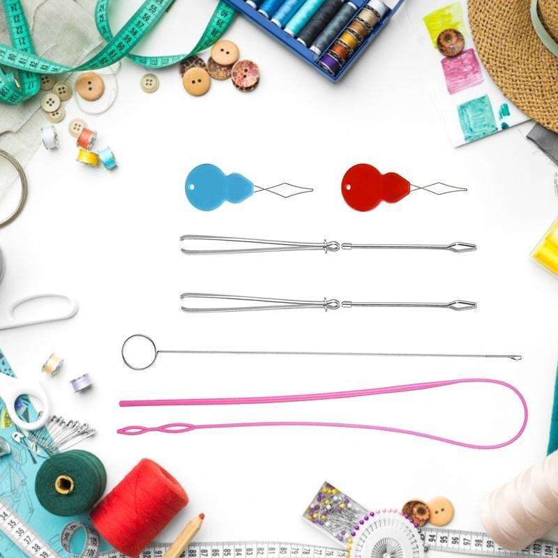Professional Drawstring Threader DIY Crafts Kit for Fabric Belt Strip Knitting