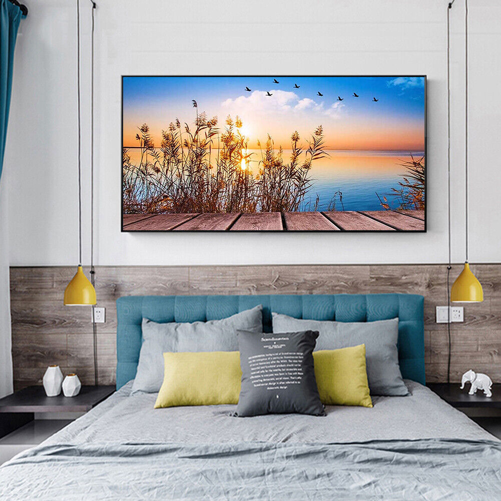 Sunset Reed Full Drill Diamond Painting DIY Mosaic Kit Picture Home Decor