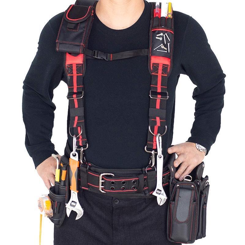 Magnetic Suspenders Tool Belt Suspenders with Phone Holder Pencil Holder H Type