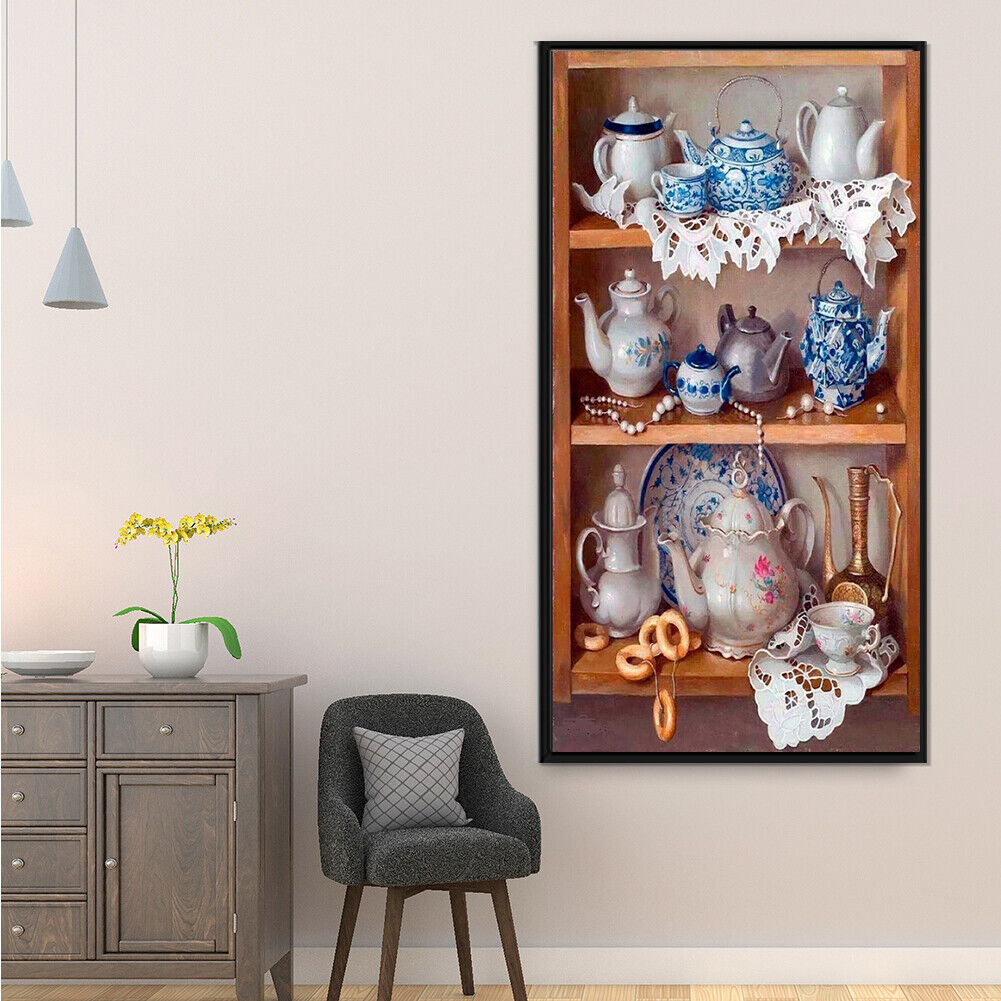 Teapot Cabinet DIY Full Drill Diamond Painting Mosaic Picture Home Decor