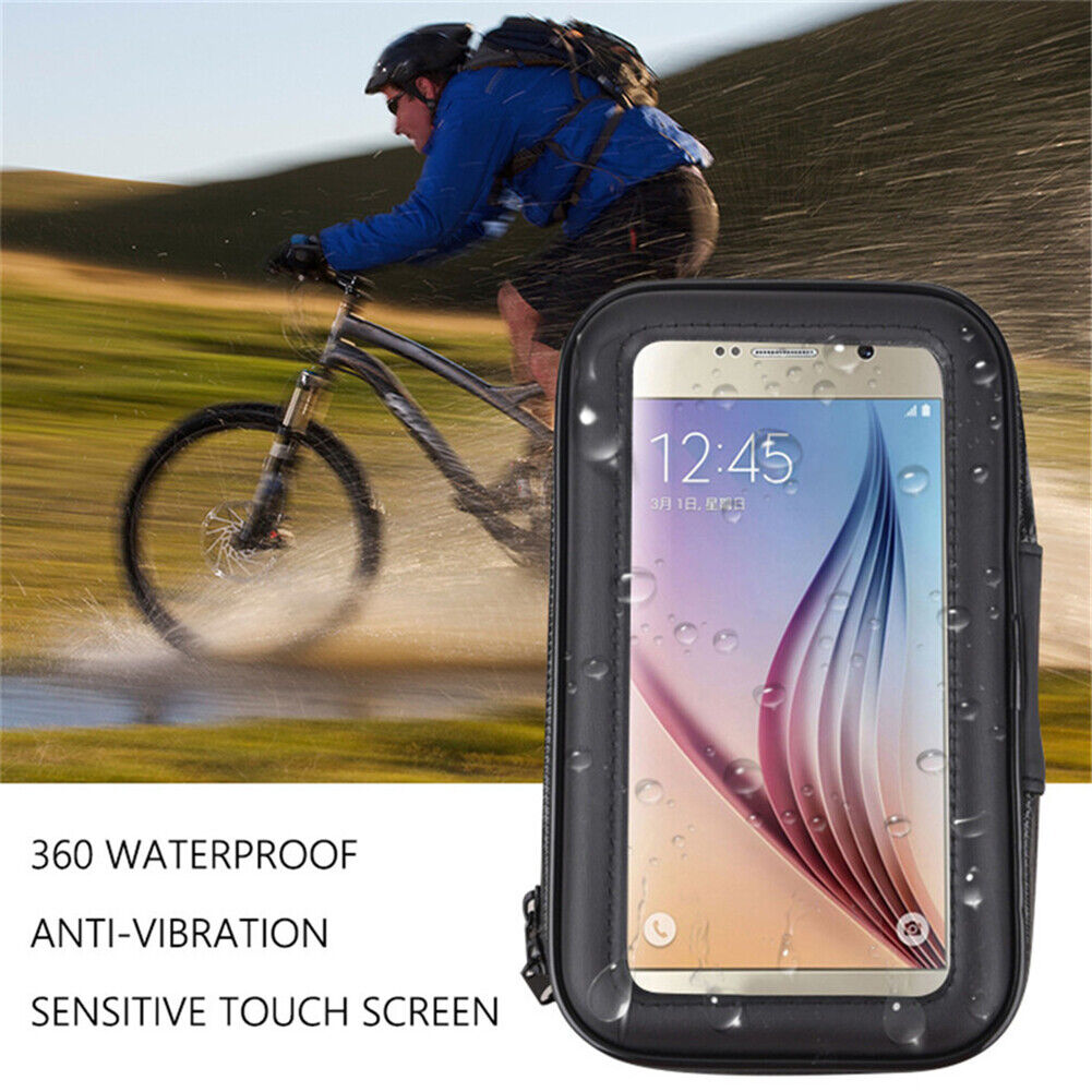 Bicycle Head Tube Cycling Bike Handlebar Cell Mobile Phone Holder Case (XL)