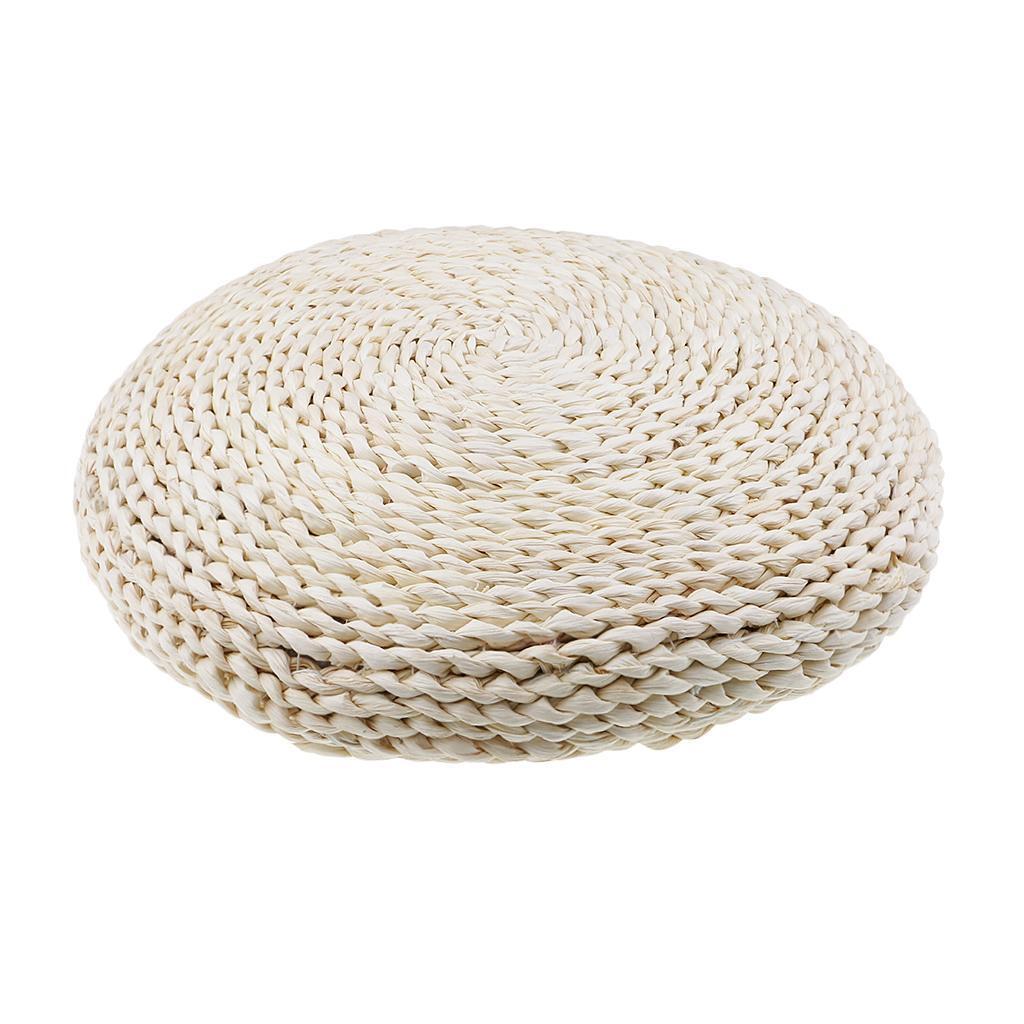 40cm Handmade Natural Straw Pouf Tatami Cushion Meditation Yoga Mat Zafu
