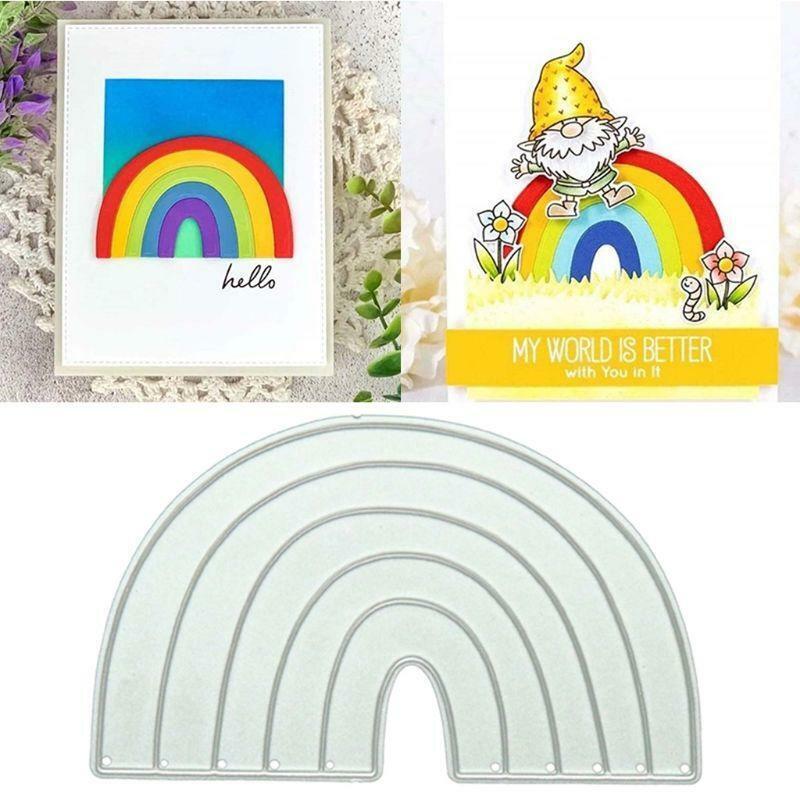 Rainbow DIY Metal Cutting Dies Stencil Scrapbooking Die Cuts Paper Cards Decor