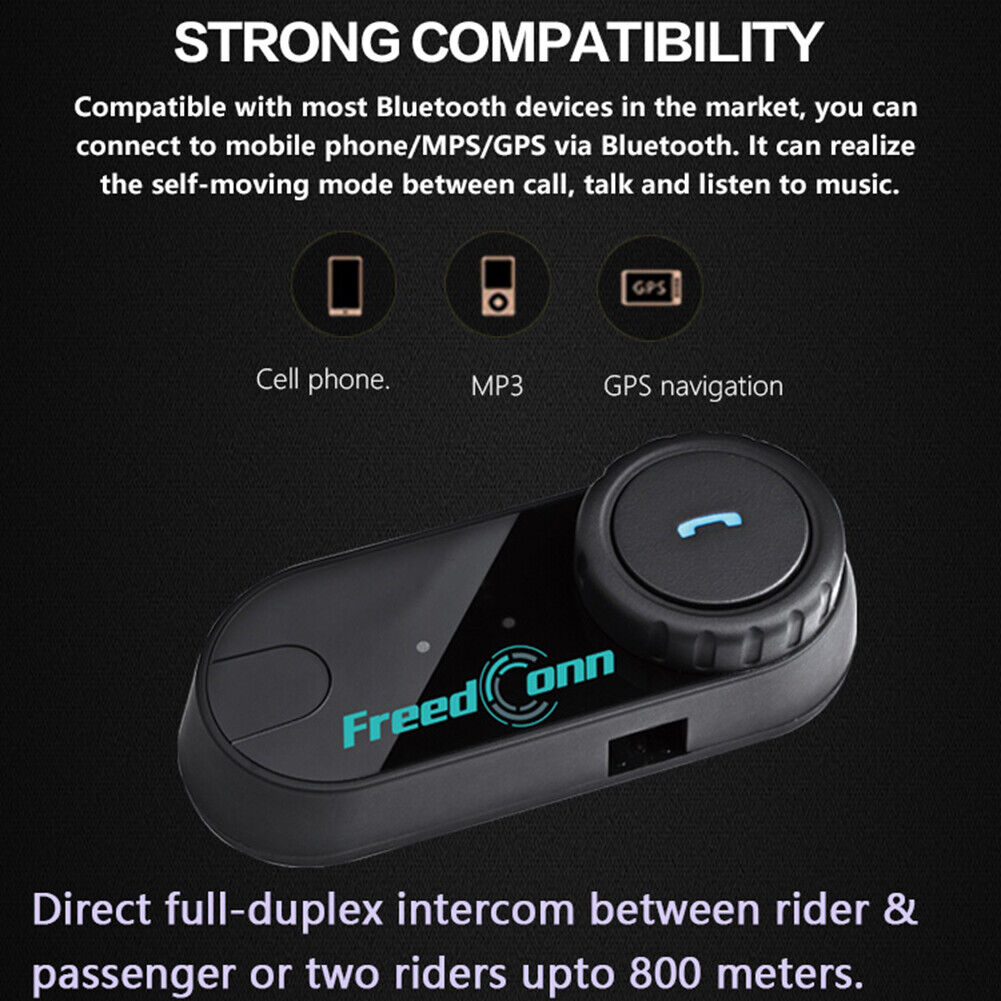 T-COM VB Waterproof Motorcycle Helmet Bluetooth-compatible Intercom Headset