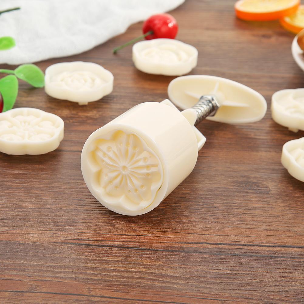 Mooncake Mold Cake Flowers Print Hand Press Mid-autumn Festival Baking Tool