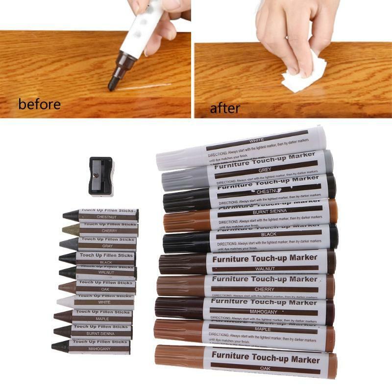 Furniture Markers Touch Up 21Pcs Marker Wax Stick with Sharpener Funiture Repair