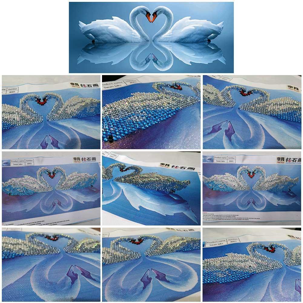 Swan 5D Round Crystal Diamond Painting Embroidery DIY Cross Stitch Set(1)