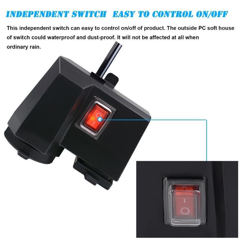Waterproof Dual USB LED Voltmeter Cigarette Socket With Switch Car Motorcycle