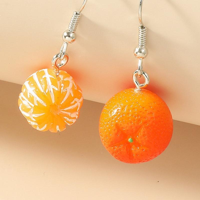 Popular Personality Creative Colorful Orange Earrings Women's All-match Earrings