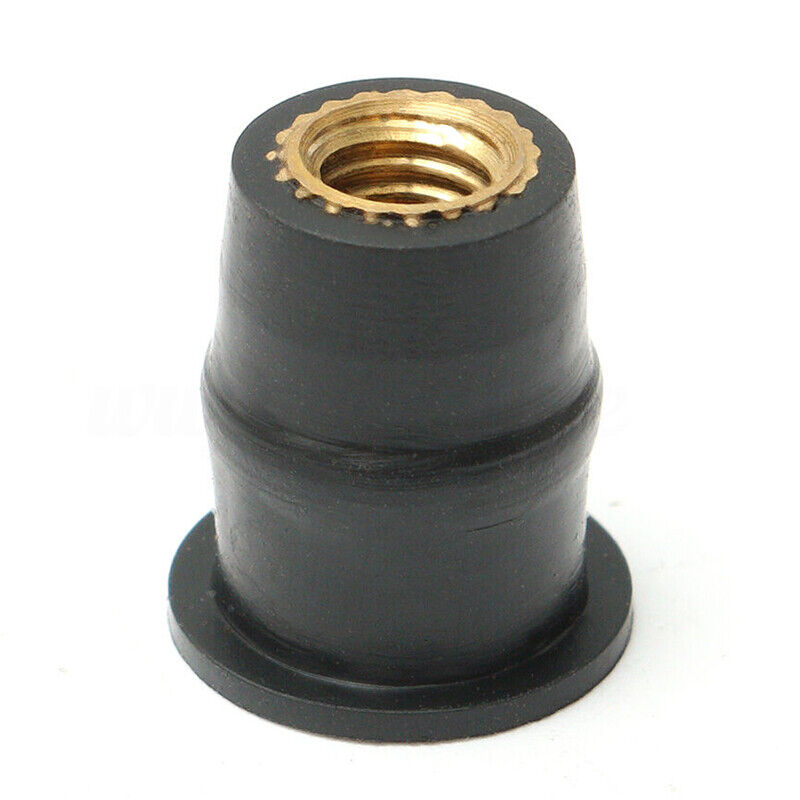 10x M5 Rubber 5mm Metric Motorcycle Windscreen Brass Well Nut Windshield WellNut