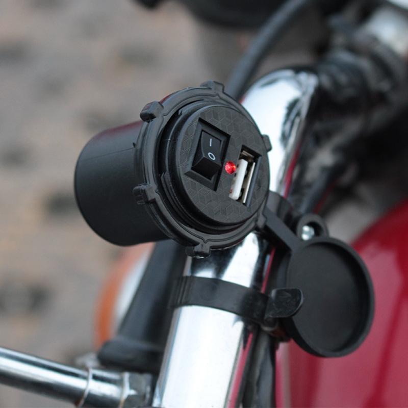 Waterproof Motorcycle 12V USB Power Socket Adapter Charger Outlet Motorbike