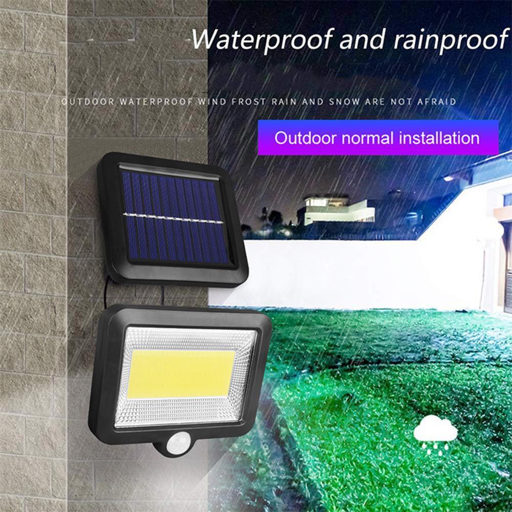 2pc COB 100LED Solar Lamp Motion Sensor Waterproof Outdoor Path Night Light
