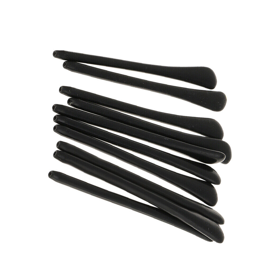 of 10 Silicone Eyeglasses End  Ear Sock Tubes Replacements Black