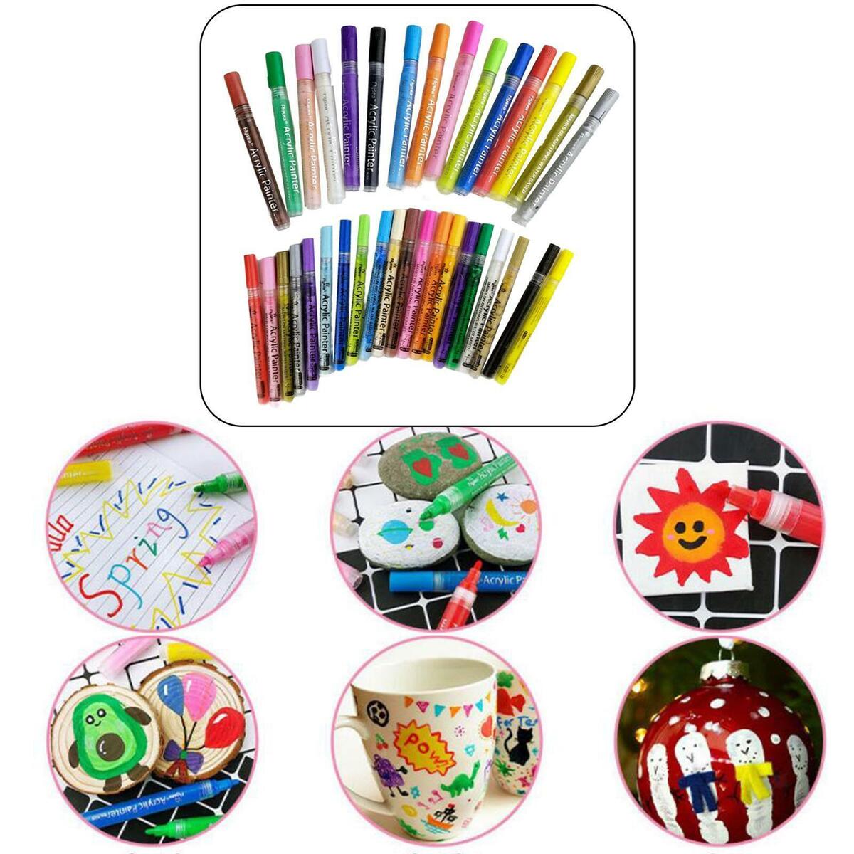 35  Acrylic Paint  Quick .0mm 0.7mm Markers for Rock Painting