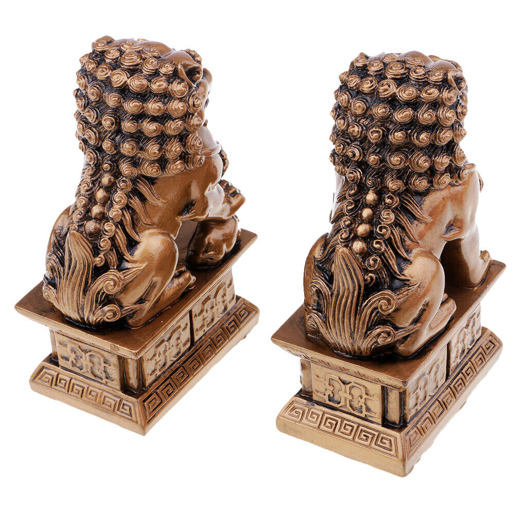 Pair of  Chinese Fengshui Ward Off Evil   Statues Bronze S