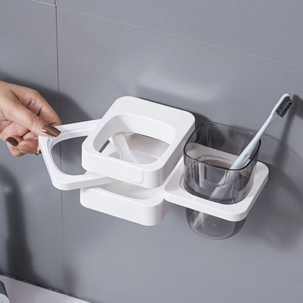 Storage Rack Toothbrush Holder Electric Toothbrush Organizer Mouthwash Cup Rack