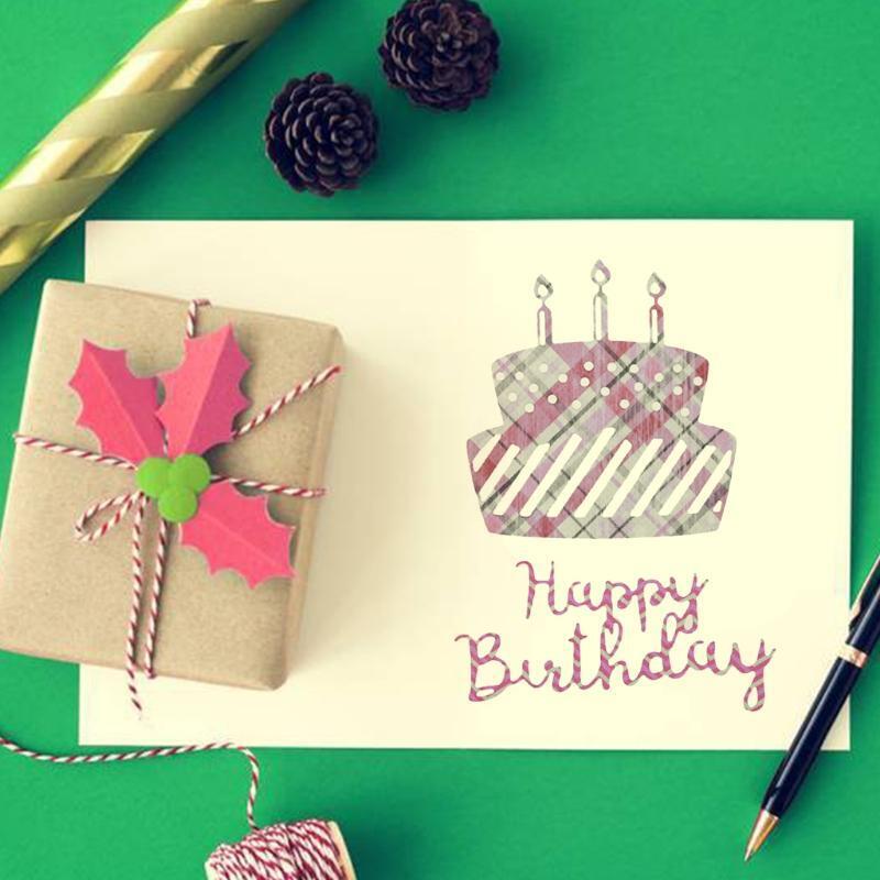 Happy Birthday Cake Metal Cutting Dies Stencil DIY Scrapbooking Album Paper Card