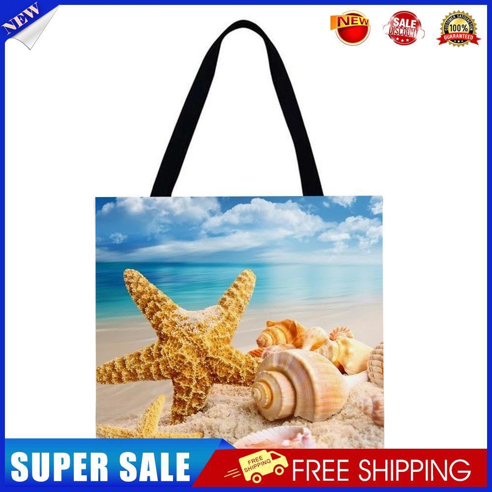 Shell starfish Printed Shoulder Shopping Bag Casual Large Tote Handbag