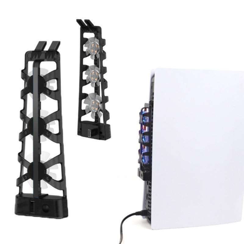 Host Blu-ray Heat Radiator External USB Cooler Built-in 3 Fans for PS5 DE/CD-ROM
