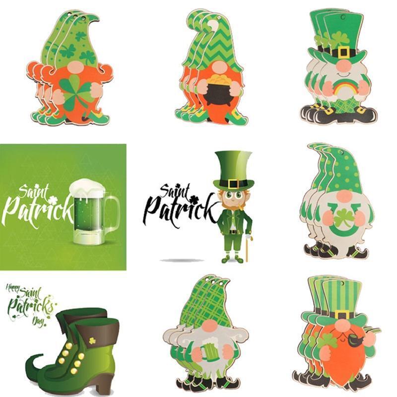 Saint Patrick's Day Wooden Ornament Gnome Pendant Leprechaun Decoration Pendant