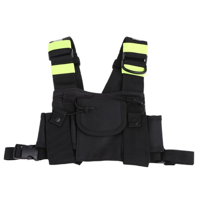 Universal Double Radio Shoulder Rig Bag Pocket Pack Holster Vest for Two Way