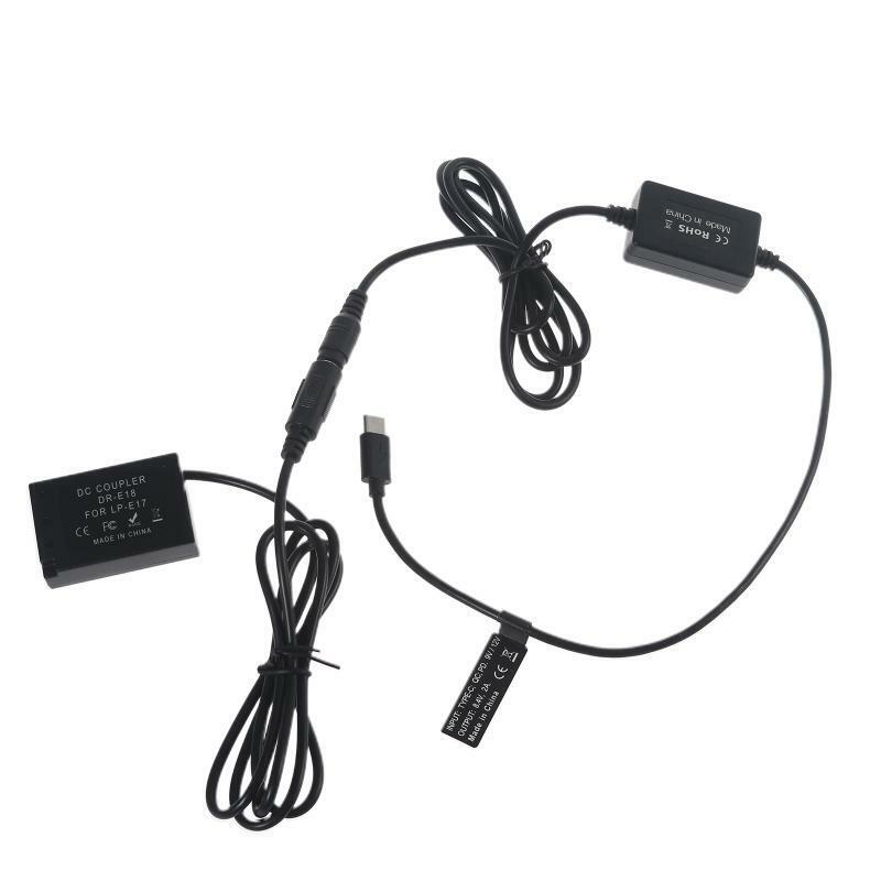 USB-C AC Adapter DR-E18 Charger LP-E17 Battery for Canon 800D 77D 8000D Kiss X8i