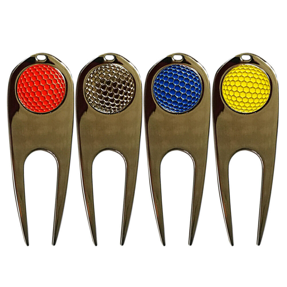 Magnetic Golf Divot Repair Tool Pitch Groove Cleaner Pitchfork Color Random
