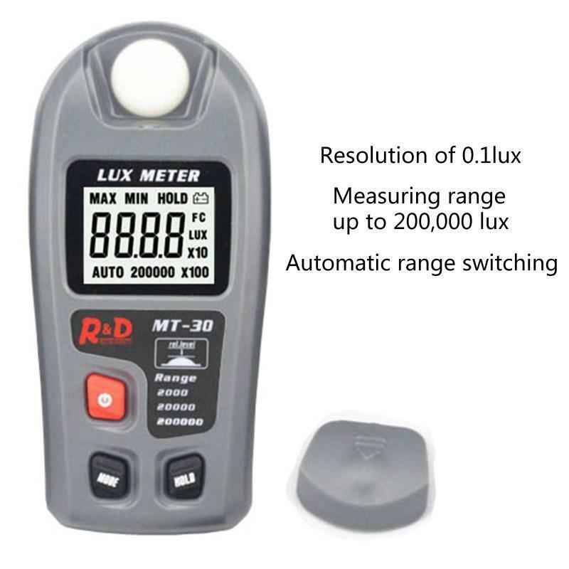 Lux meter 0~200,000lux Range Light Meter Illuminometer lux/fc Photometer Tester