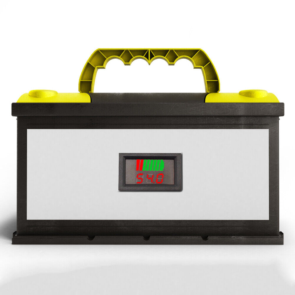 LCD Digital Dual Display Voltmeter Meter Battery Capacity Indicator (Red)