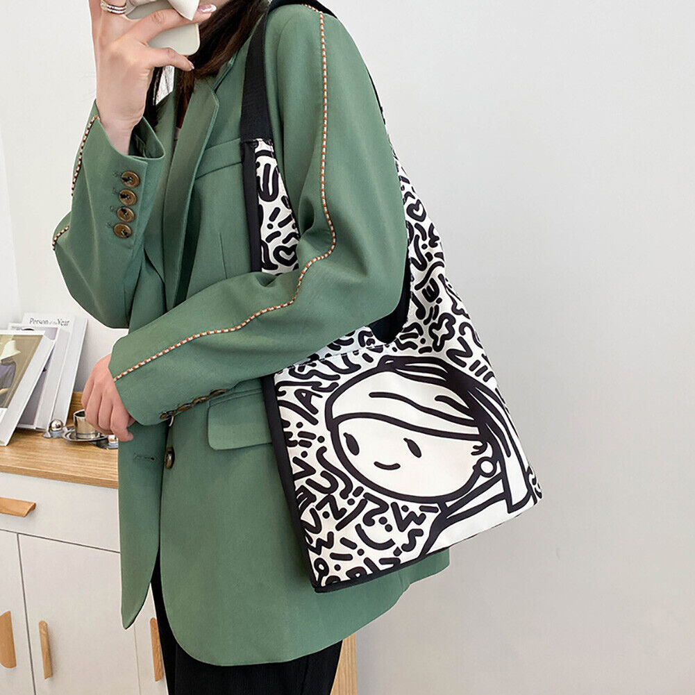 Summer Art Painting Canvas Tote Bag Women Leisure Shopping Travel Handbags