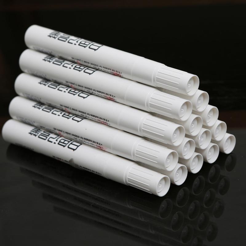 10 Pieces/Set Waterproof White Marking Pen Hardware Tire Paint Pen Comfort Grip