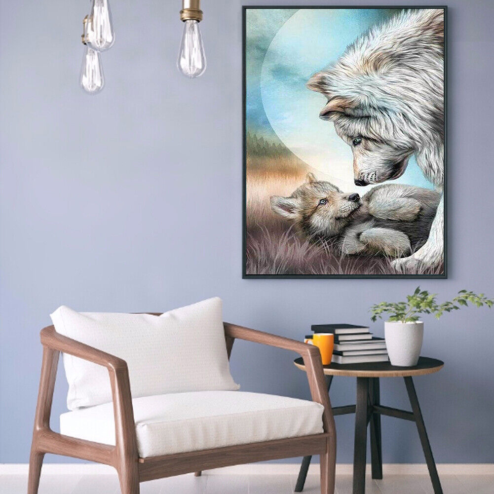 5D DIY Diamond Painting wolf Full Round Rhinestones Mosaic Home Decor