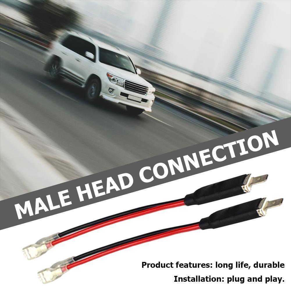 2x H1 LED Headlight Wiring Harness Male Plug Single Diode Converter Cables 