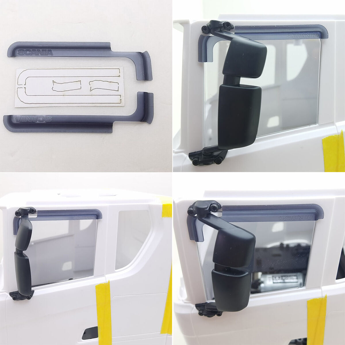 For Tamiya 1/14 Scania 770s A Pair Of Car Windows Ventilationboard & Rain Visor