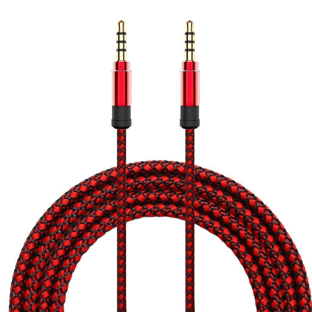 Red  3.5mm Audio Extension Cable Stereo Headphone Cord Male to Female Car