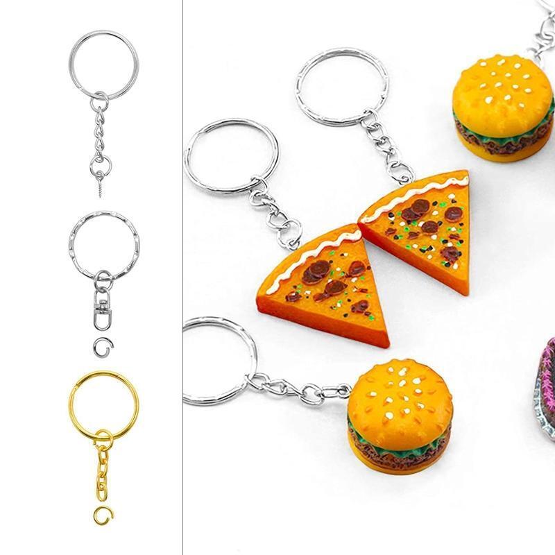 Classical Colorful Key Chain Ring Kit Jewelry Making DIY Craft 2 Different Color