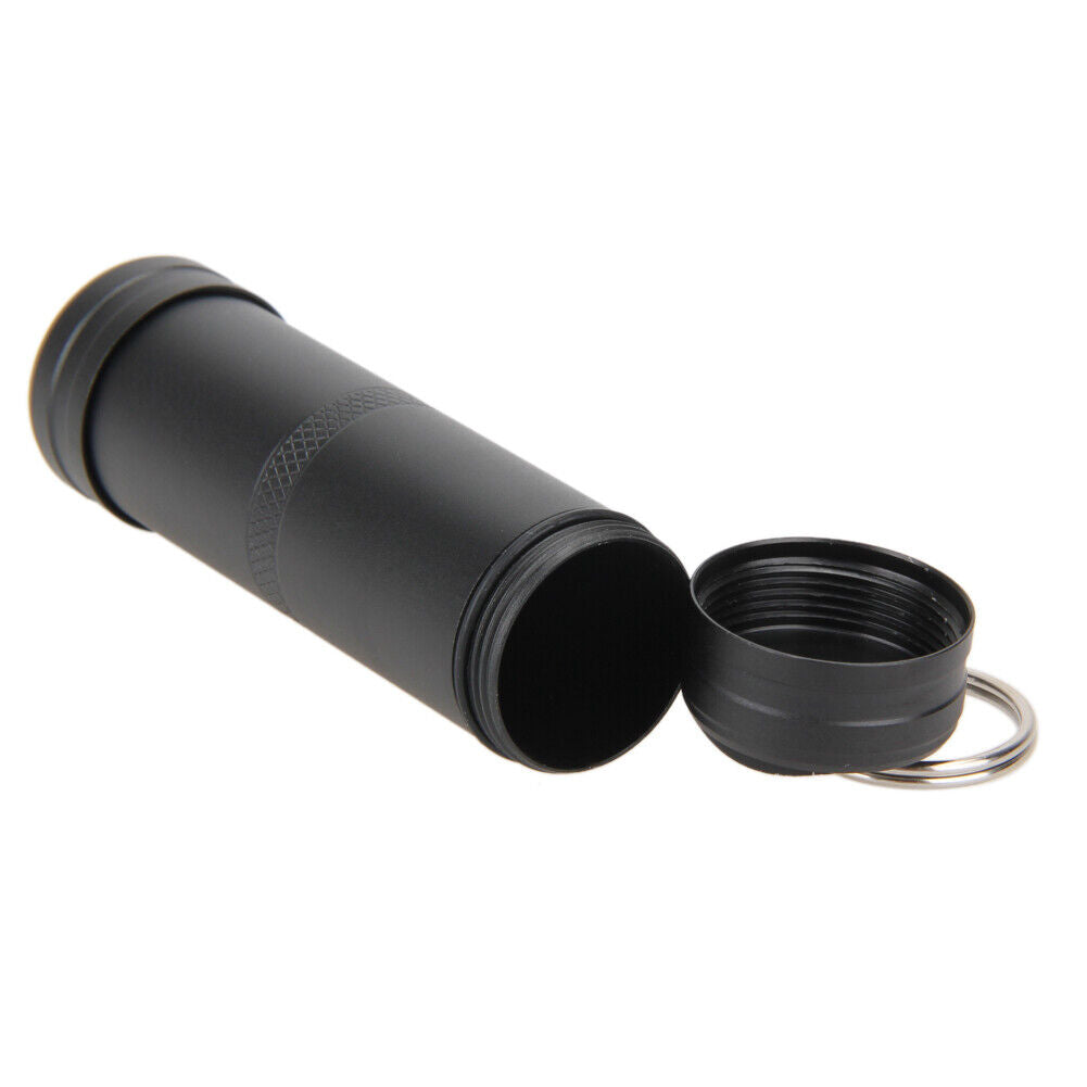 Aluminum Alloy Waterproof Case First-Aid Medicine Bottle with Key Ring
