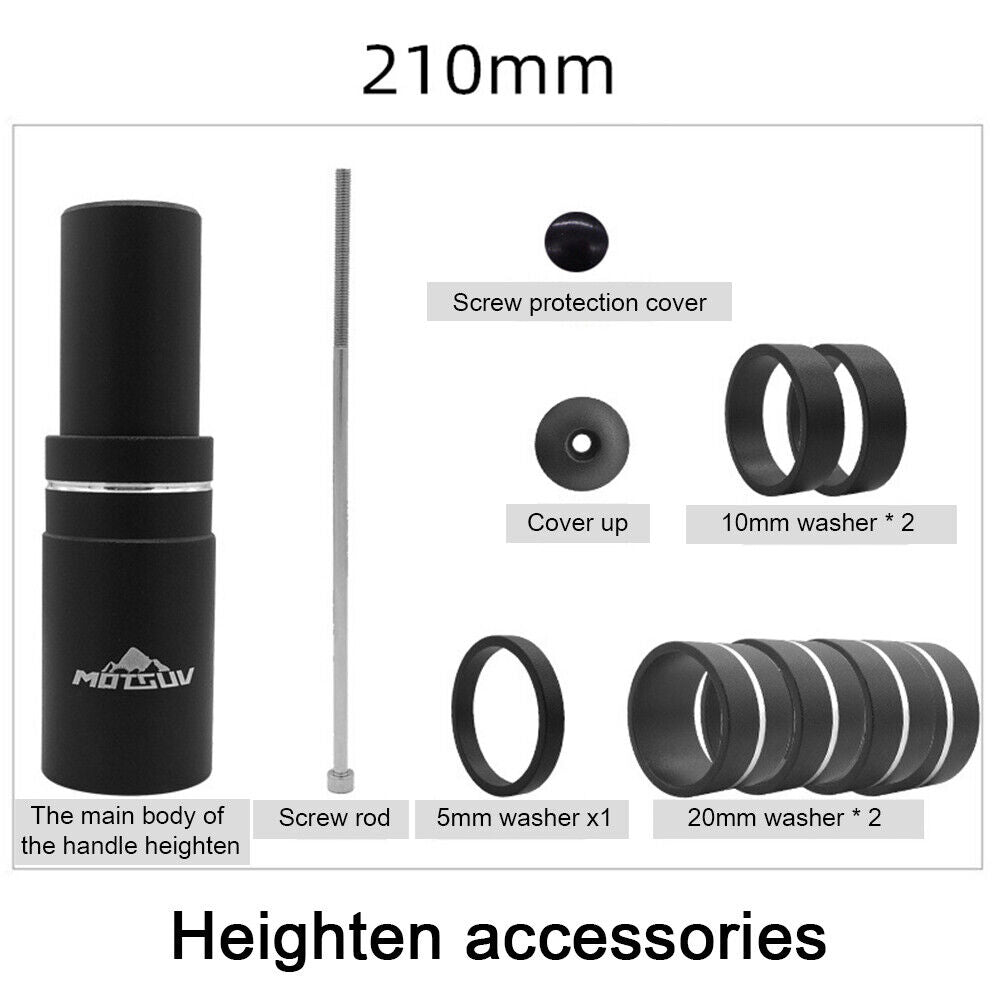 MOTSUV Bike Stem Riser Bicycle Fork Stem Extender Head Up Adaptor (210mm)