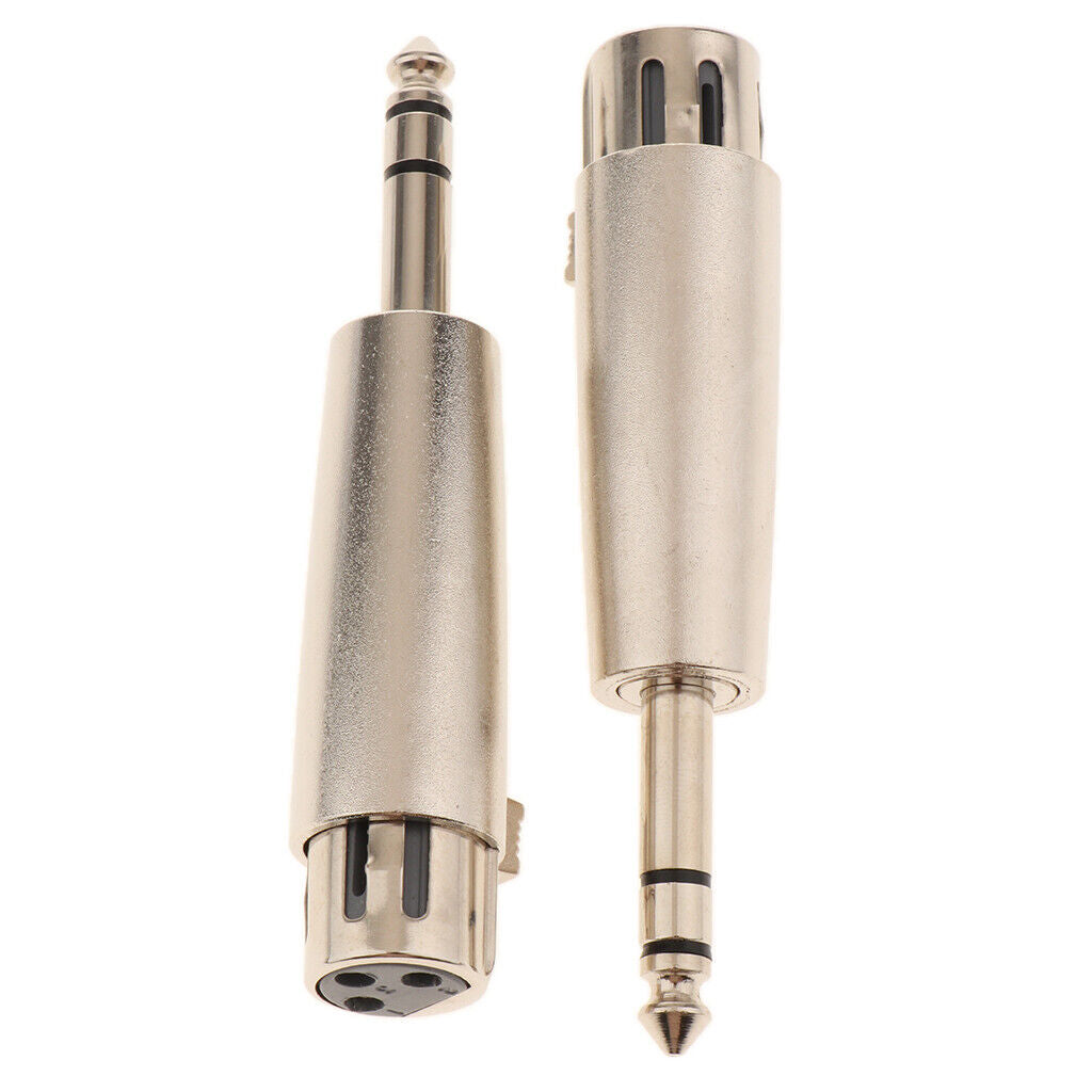 Premium 2 Pieces 6.35mm Mono Male Jack To 3 Pin XLR Female Audio Connector