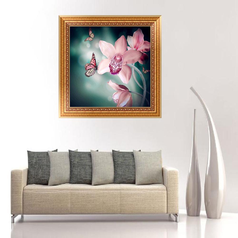 5D Diamond Painting Orchid Flower Embroidery Cross Stitch Craft Home Decor