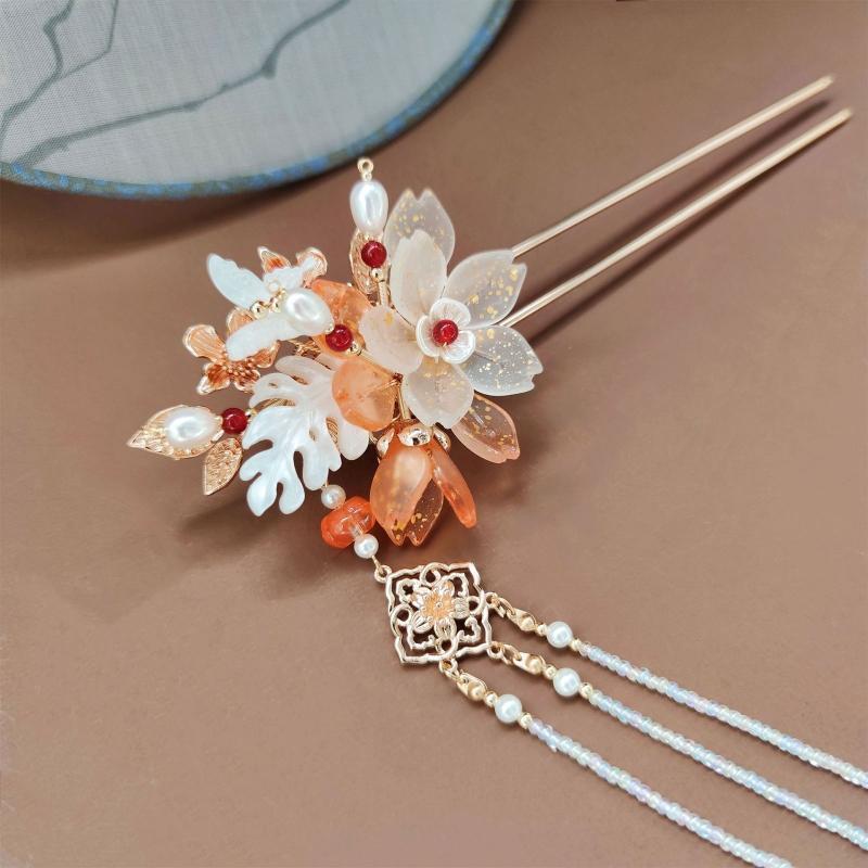 Classic Hair Fork Tassel Charm Elegant Hairpin Woman Dainty Hanfu Hairwear Craft